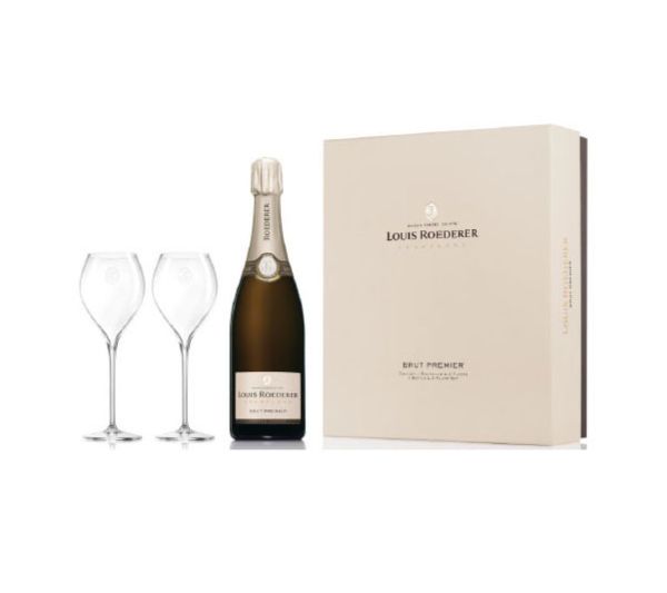 Coffret 2 flutes + 1 Bouteille de Louis Roederer - Brut Collection